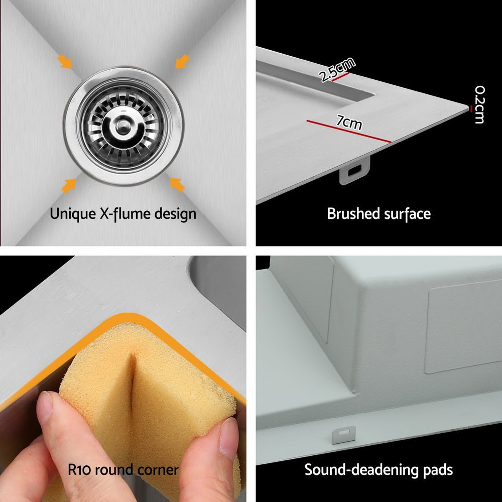 Kitchen Sink Basin Stainless Steel Under/Top/Flush Mount Bowl 155X50CM - Home & Garden > Kitchenware - Rivercity House & Home Co. (ABN 18 642 972 209) - Affordable Modern Furniture Australia