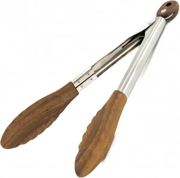 Kitchen Tongs 30 cm with Walnut Wood Tips and Stainless Steel Handles for Cooking, BBQ and Salad Serving - Home & Garden > Kitchenware > Kitchen Utensils - Rivercity House & Home Co. (ABN 18 642 972 209) - Affordable Modern Furniture Australia
