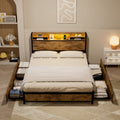 Knoxford King LED Storage Bed Frame – Brown
