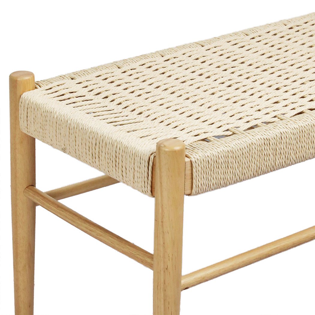 Kraft Rope Bench Seat with Rubberwood Frame - Natural - Rivercity House & Home Co. (ABN 18 642 972 209) - Affordable Modern Furniture Australia