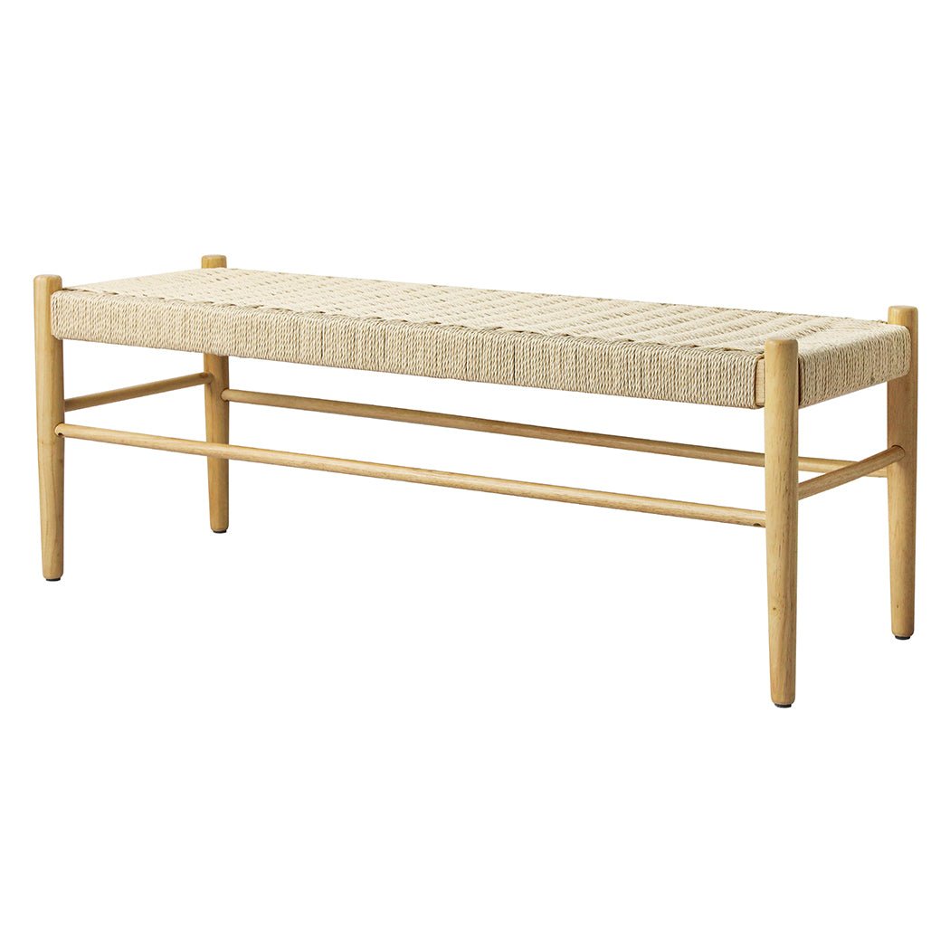 Kraft Rope Bench Seat with Rubberwood Frame - Natural - Rivercity House & Home Co. (ABN 18 642 972 209) - Affordable Modern Furniture Australia