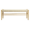 Kraft Rope Bench Seat with Rubberwood Frame - Natural