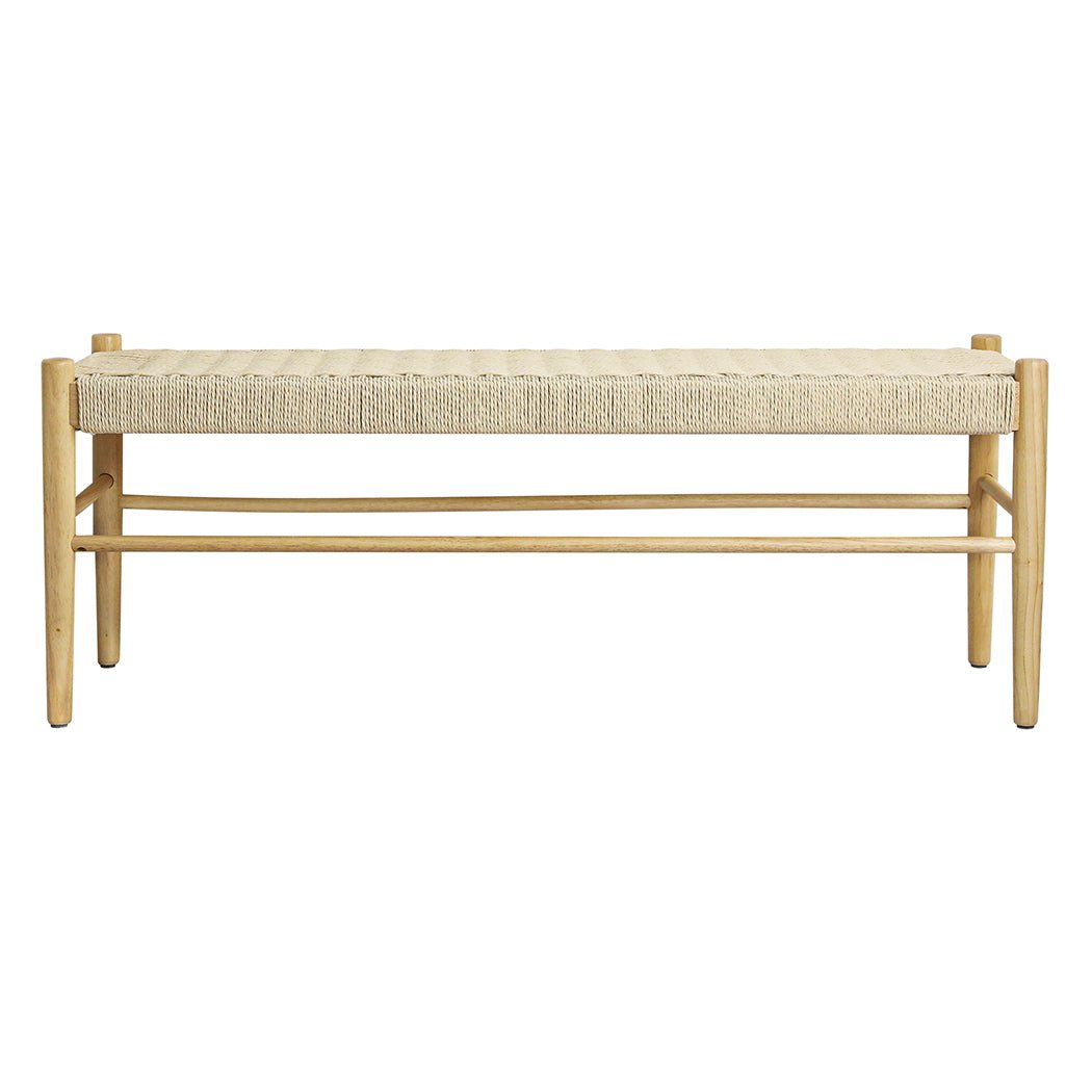 Kraft Rope Bench Seat with Rubberwood Frame - Natural - Rivercity House & Home Co. (ABN 18 642 972 209) - Affordable Modern Furniture Australia