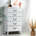 Kubi Tallboy 5 Drawers Storage Cabinet - White