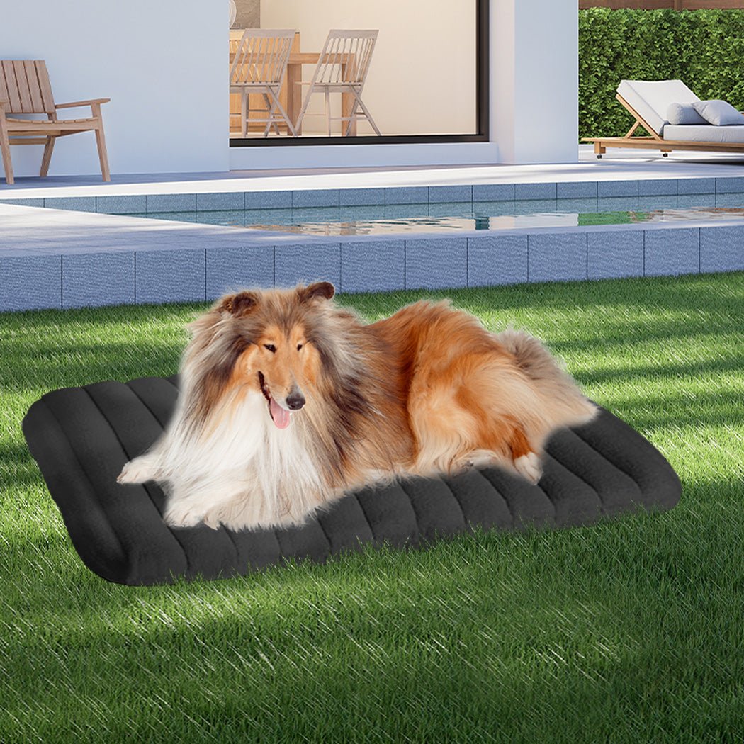L Orthopedic Dog Bed with Sherpa Plush Removable Cover - Grey - Rivercity House & Home Co. (ABN 18 642 972 209) - Affordable Modern Furniture Australia