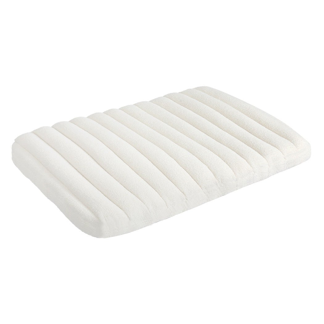 L Orthopedic Dog Bed with Sherpa Plush Removable Cover - White - Rivercity House & Home Co. (ABN 18 642 972 209) - Affordable Modern Furniture Australia