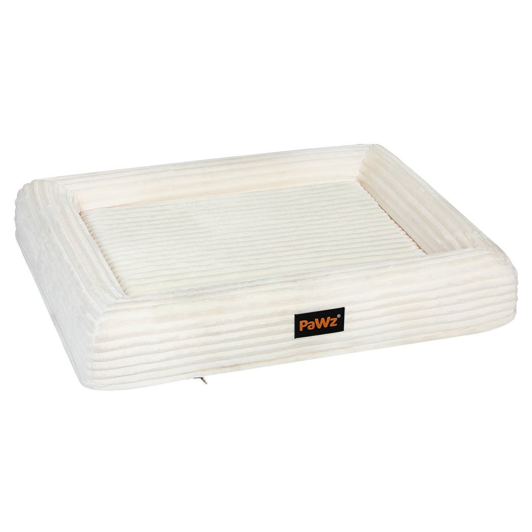 L Orthopedic Dog Bed with Waterproof Removable Corduroy Cover - Beige - Rivercity House & Home Co. (ABN 18 642 972 209) - Affordable Modern Furniture Australia