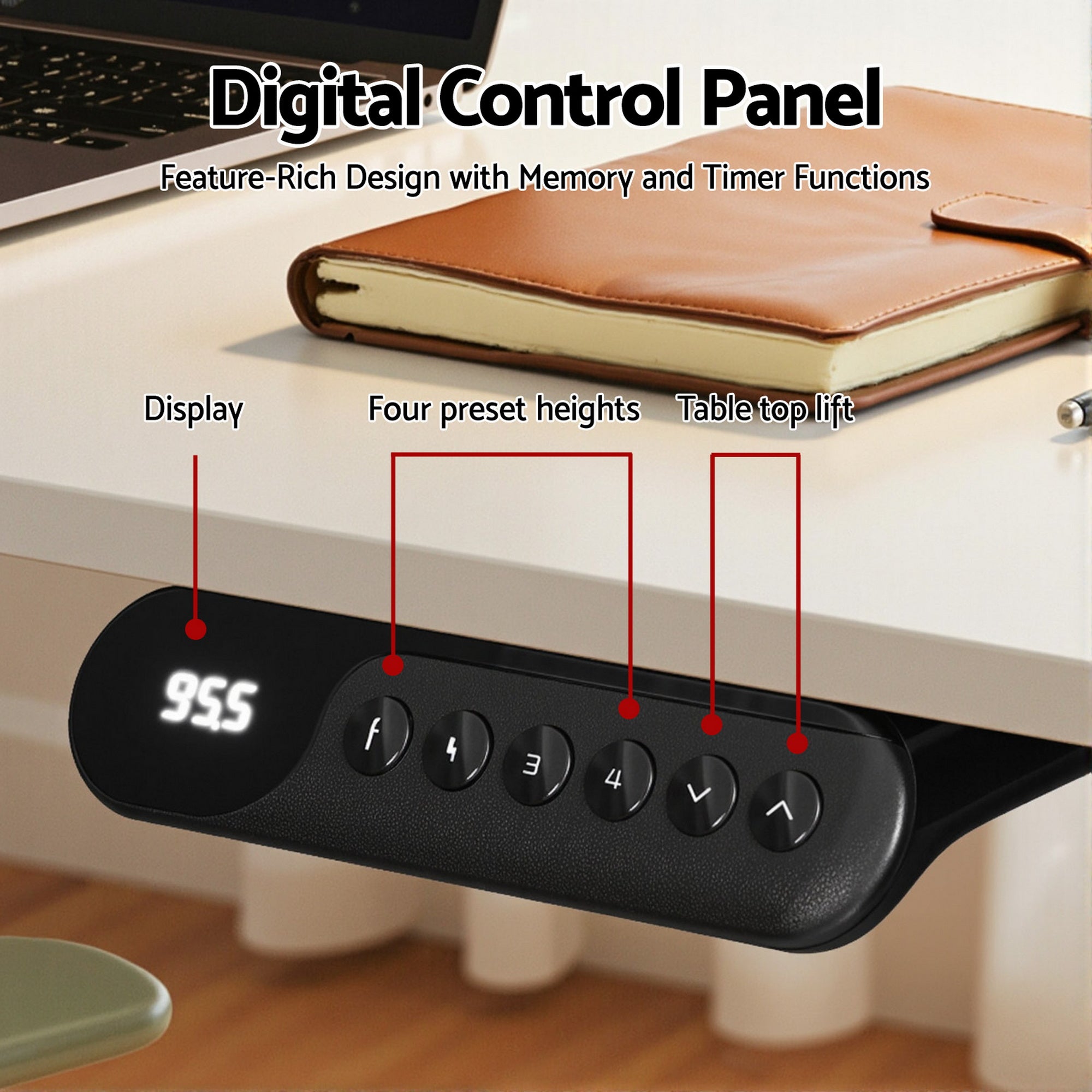 L - Shape Standing Desk Sit Stand Up Height Adjustable Electric Motorised White - Furniture > Office > Desks - Rivercity House & Home Co. (ABN 18 642 972 209) - Affordable Modern Furniture Australia