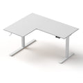 L-Shape Electric Height Adjustable Standing Desk with Dual Motor and Memory Presets - White