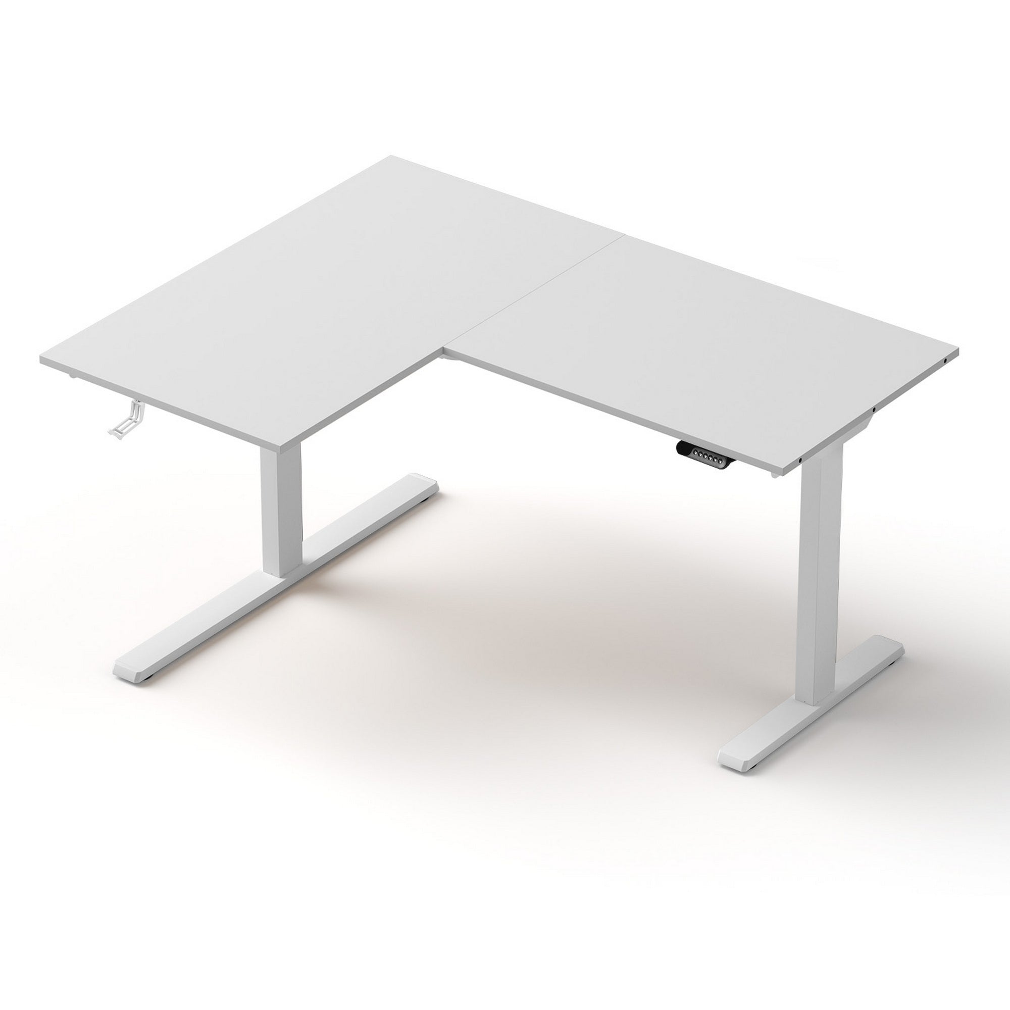 L - Shape Standing Desk Sit Stand Up Height Adjustable Electric Motorised White - Furniture > Office > Desks - Rivercity House & Home Co. (ABN 18 642 972 209) - Affordable Modern Furniture Australia