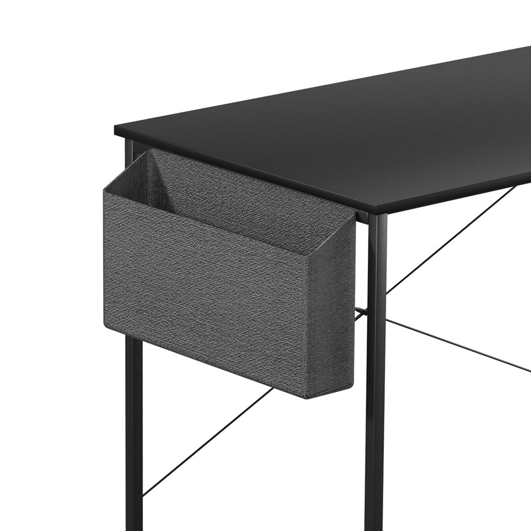 L Shaped Adjustable Computer Desk with Storage Rack - Black - Rivercity House & Home Co. (ABN 18 642 972 209) - Affordable Modern Furniture Australia