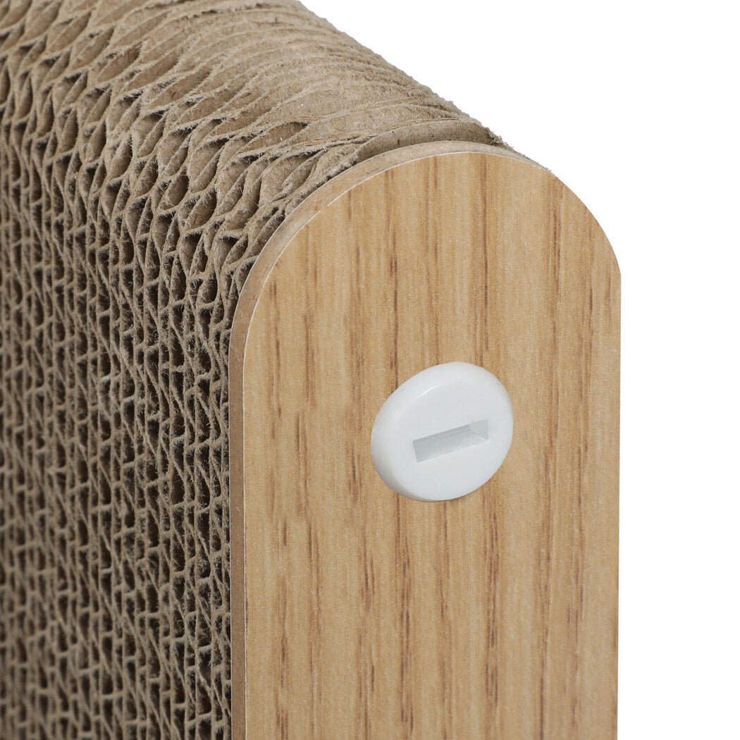 L - Shaped Cat Scratching Board with Toy Ball - Brown - Rivercity House & Home Co. (ABN 18 642 972 209) - Affordable Modern Furniture Australia