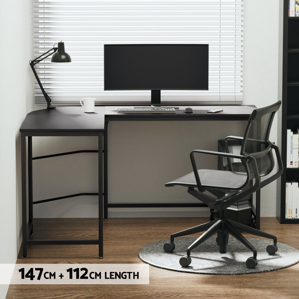 L - Shaped Corner Desk - Black - Rivercity House & Home Co. (ABN 18 642 972 209) - Affordable Modern Furniture Australia