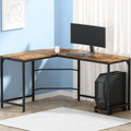 L-Shaped Corner Desk - Brown