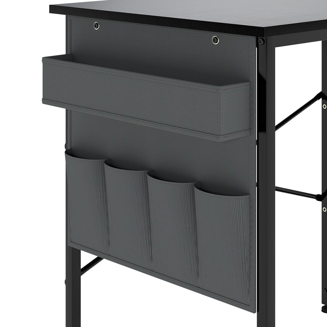 L - Shaped Gaming Computer Desk Corner Table 100cm Workspace - Black - Rivercity House & Home Co. (ABN 18 642 972 209) - Affordable Modern Furniture Australia