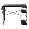 L-Shaped Gaming Computer Desk Corner Table 100cm Workspace - Black