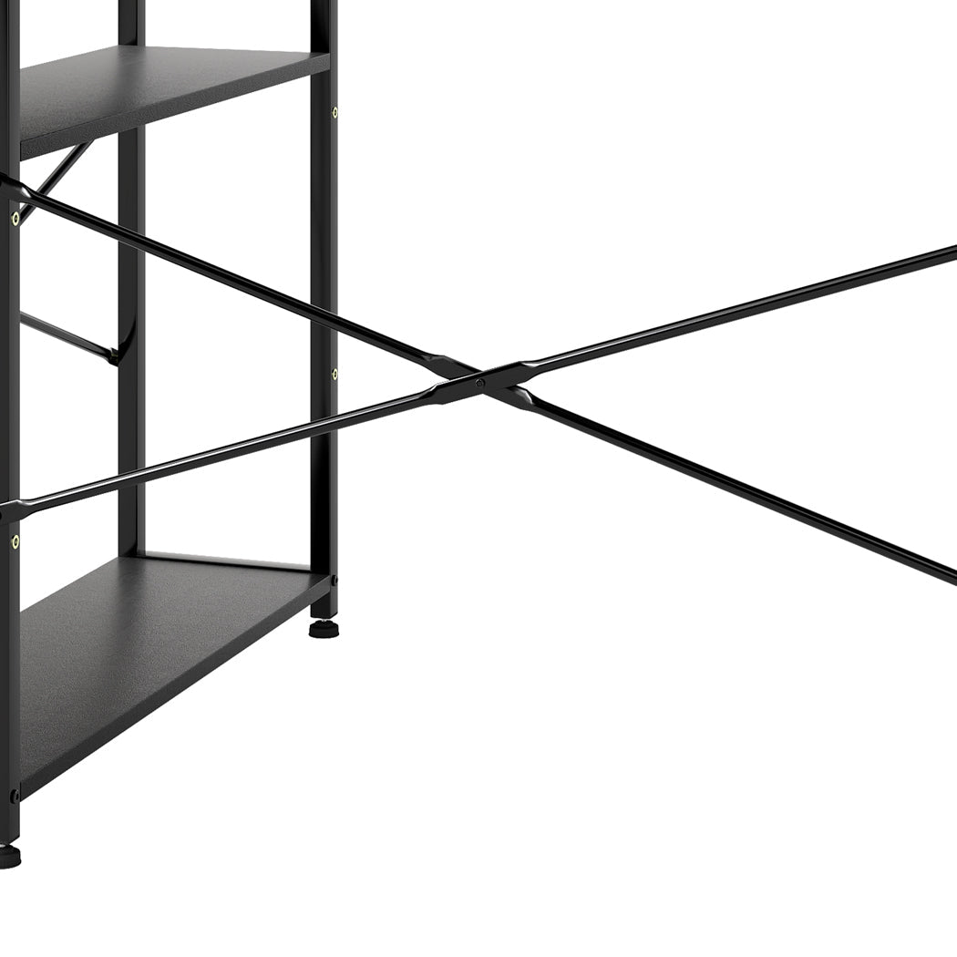 L - Shaped Gaming Computer Desk Corner Table 100cm Workspace - Black - Rivercity House & Home Co. (ABN 18 642 972 209) - Affordable Modern Furniture Australia