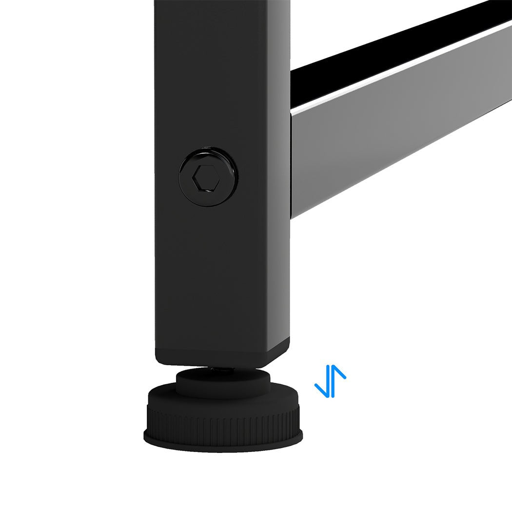 L Shaped Gaming Desk with Storage Drawers, Power Station & RGB Lighting - Black - Rivercity House & Home Co. (ABN 18 642 972 209) - Affordable Modern Furniture Australia