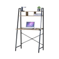 Ladder Desk with Shelves Steel Frame Oak 84cm - Brown