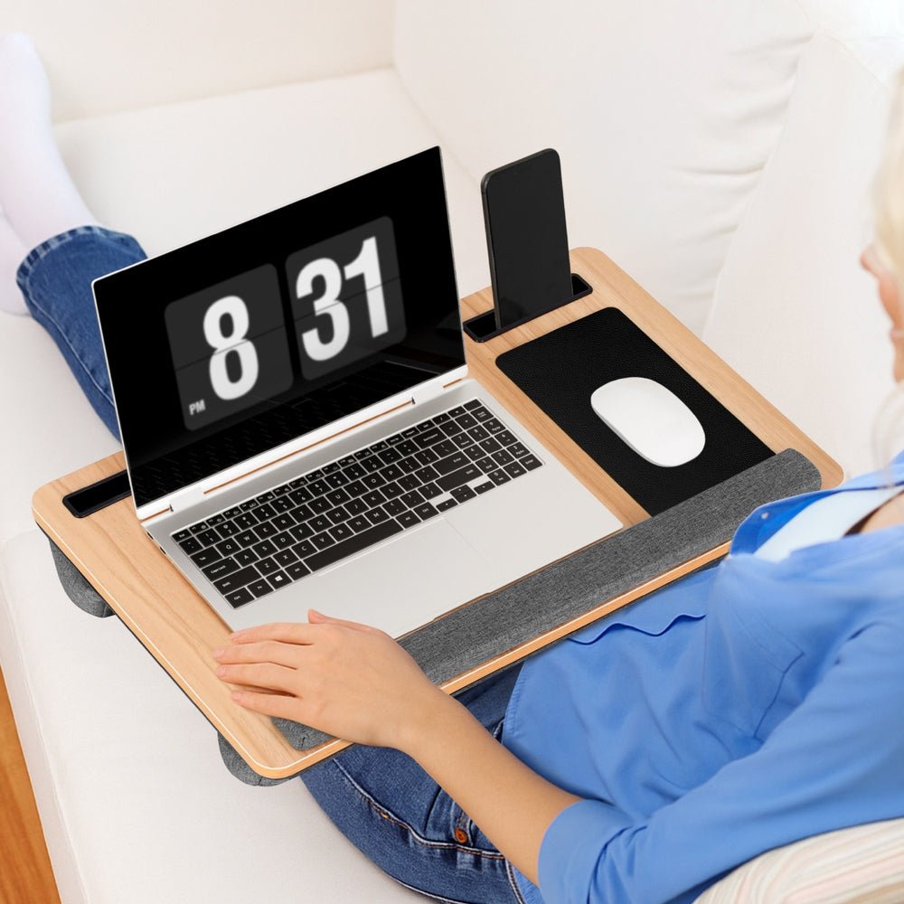 Lap Desk Laptop Desks Portable w/ Wrist - rest Phone Slot Mouse Pad 55CM - Electronics > Computer Accessories > Laptop Stands - Rivercity House & Home Co. (ABN 18 642 972 209) - Affordable Modern Furniture Australia