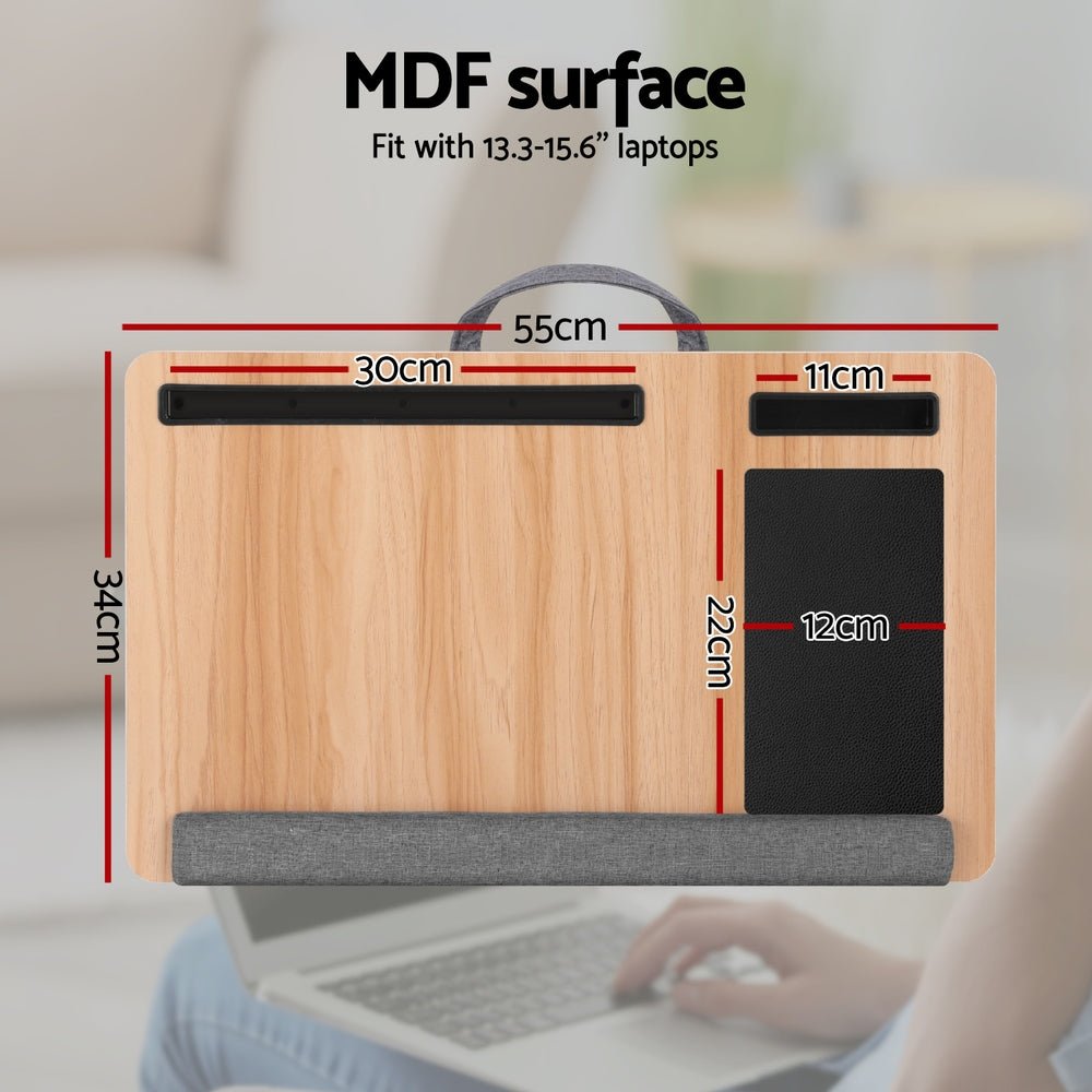 Lap Desk Laptop Desks Portable w/ Wrist - rest Phone Slot Mouse Pad 55CM - Electronics > Computer Accessories > Laptop Stands - Rivercity House & Home Co. (ABN 18 642 972 209) - Affordable Modern Furniture Australia