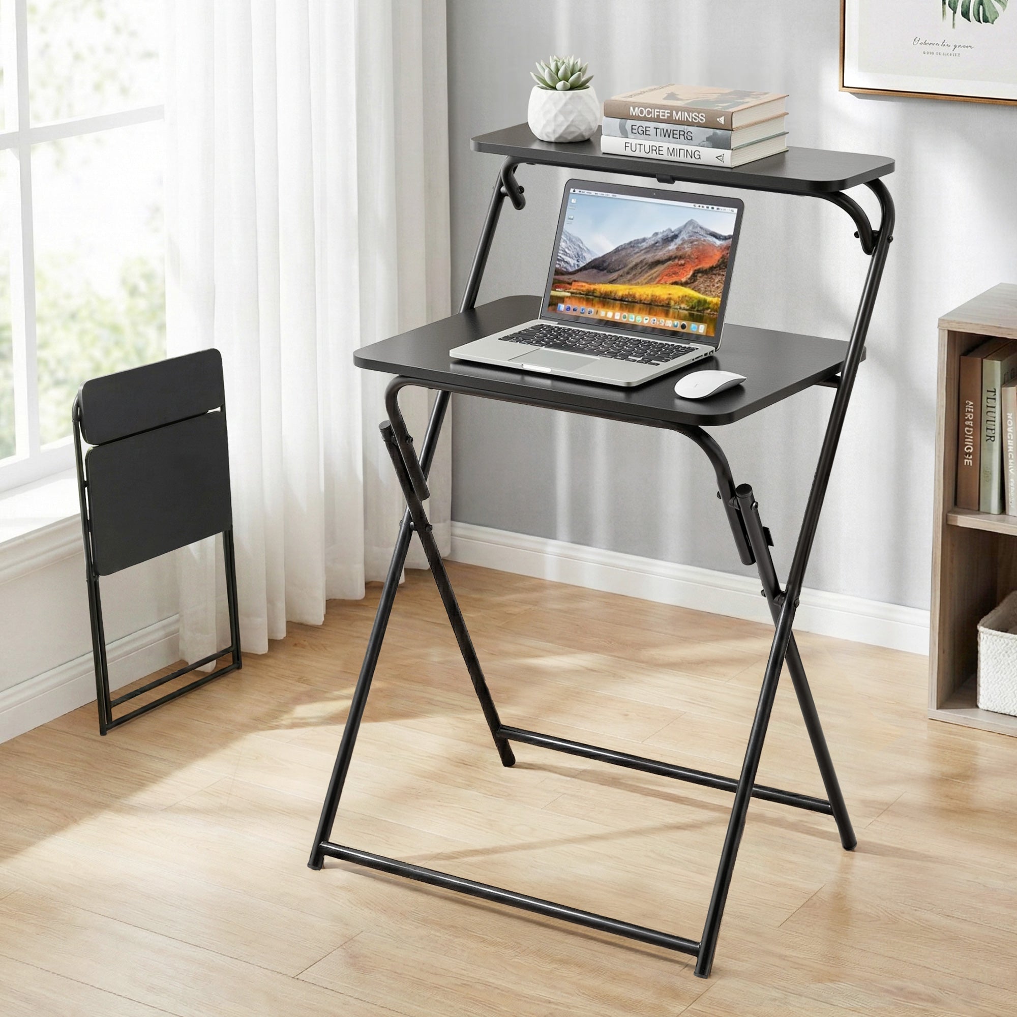 Laptop Desk Foldable Study Desk Home Office Black - Electronics > Computers & Tablets > Desktops & Accessories - Rivercity House & Home Co. (ABN 18 642 972 209) - Affordable Modern Furniture Australia