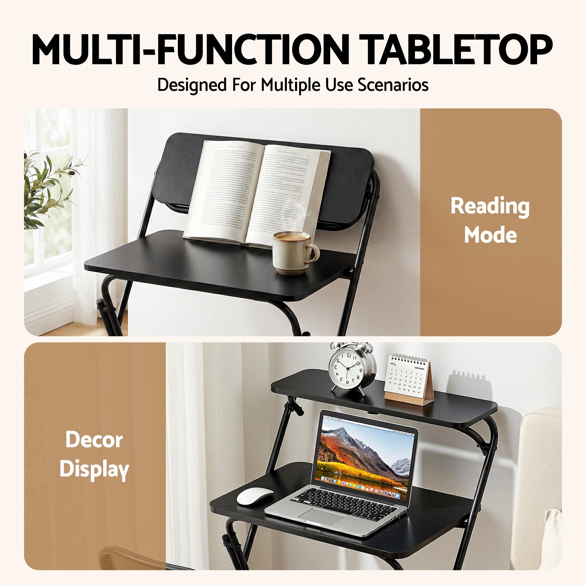 Laptop Desk Foldable Study Desk Home Office Black - Electronics > Computers & Tablets > Desktops & Accessories - Rivercity House & Home Co. (ABN 18 642 972 209) - Affordable Modern Furniture Australia