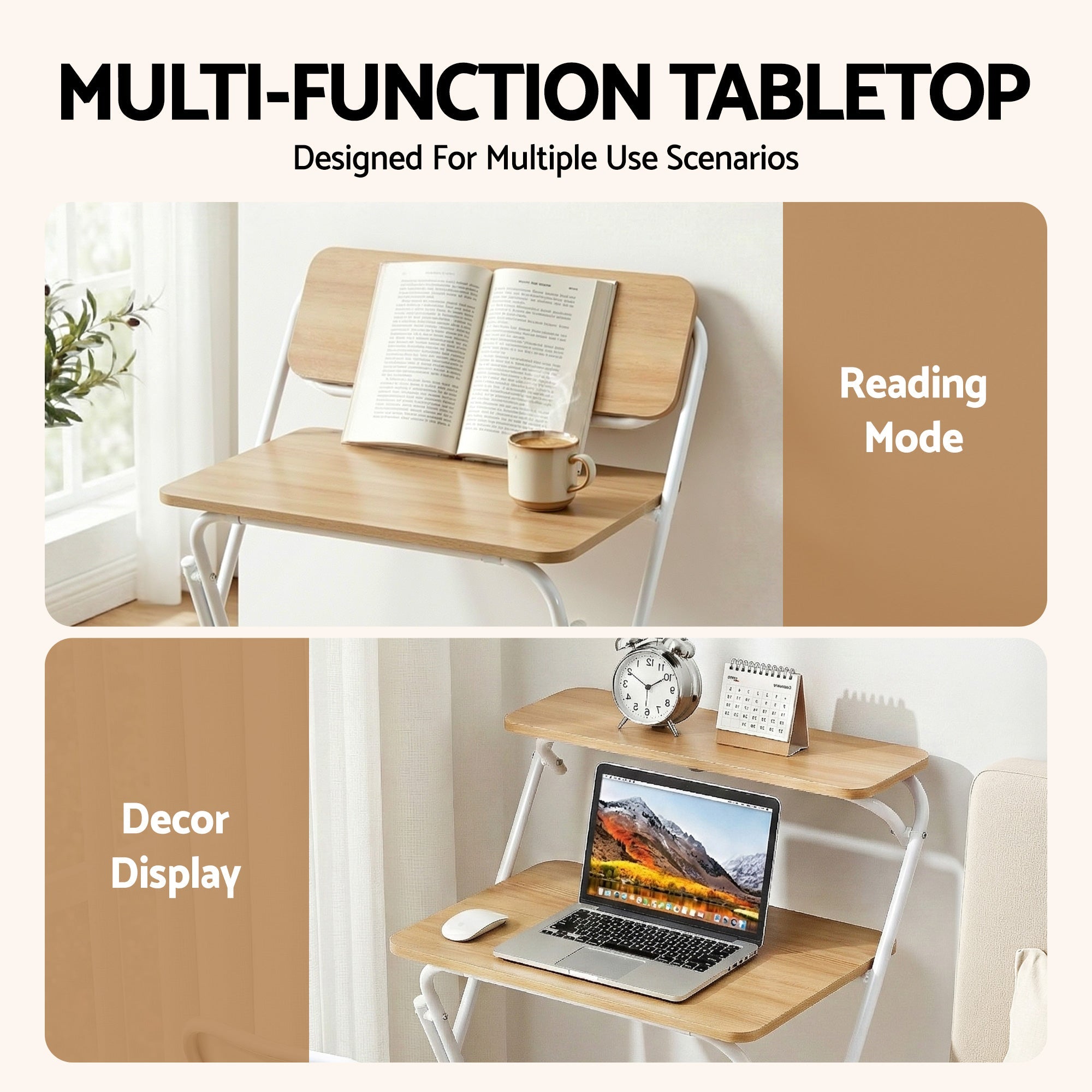 Laptop Desk Foldable Study Desk Home Office Oak - Electronics > Computers & Tablets > Desktops & Accessories - Rivercity House & Home Co. (ABN 18 642 972 209) - Affordable Modern Furniture Australia