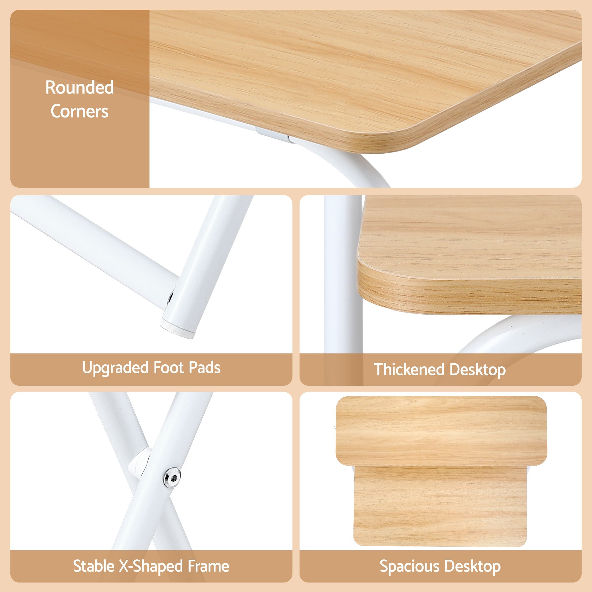 Laptop Desk Foldable Study Desk Home Office Oak - Electronics > Computers & Tablets > Desktops & Accessories - Rivercity House & Home Co. (ABN 18 642 972 209) - Affordable Modern Furniture Australia