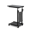 Height Adjustable Mobile Laptop Desk 48cm with Wheels - Black