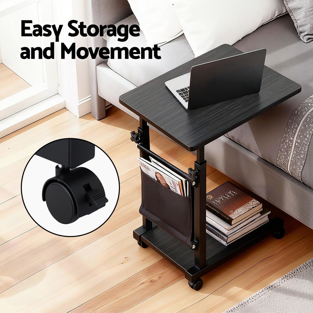 Laptop Desk Height Adjustable Mobile Workstation Computer Desks 48CM Black - Furniture > Living Room > Side Tables - Rivercity House & Home Co. (ABN 18 642 972 209) - Affordable Modern Furniture Australia