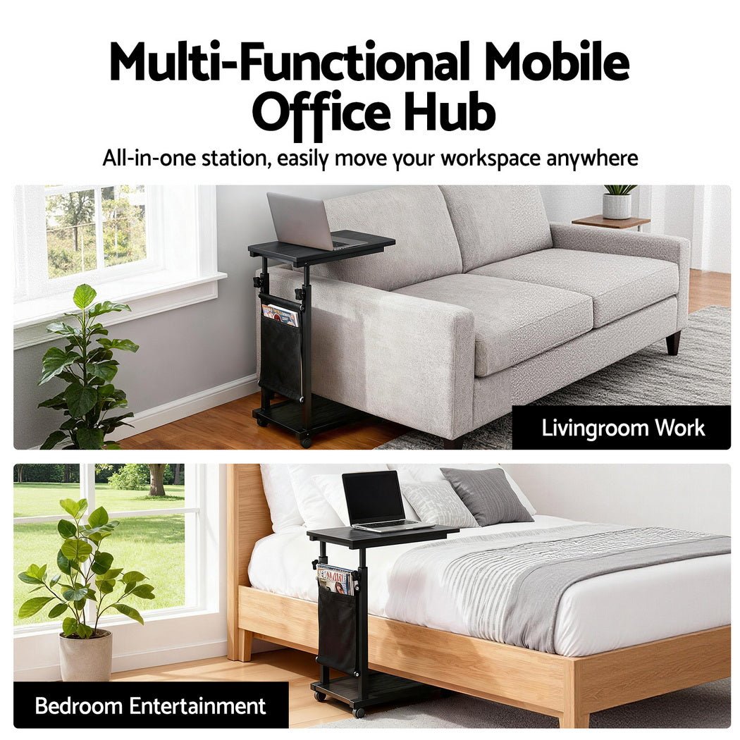 Laptop Desk Height Adjustable Mobile Workstation Computer Desks 48CM Black - Furniture > Living Room > Side Tables - Rivercity House & Home Co. (ABN 18 642 972 209) - Affordable Modern Furniture Australia