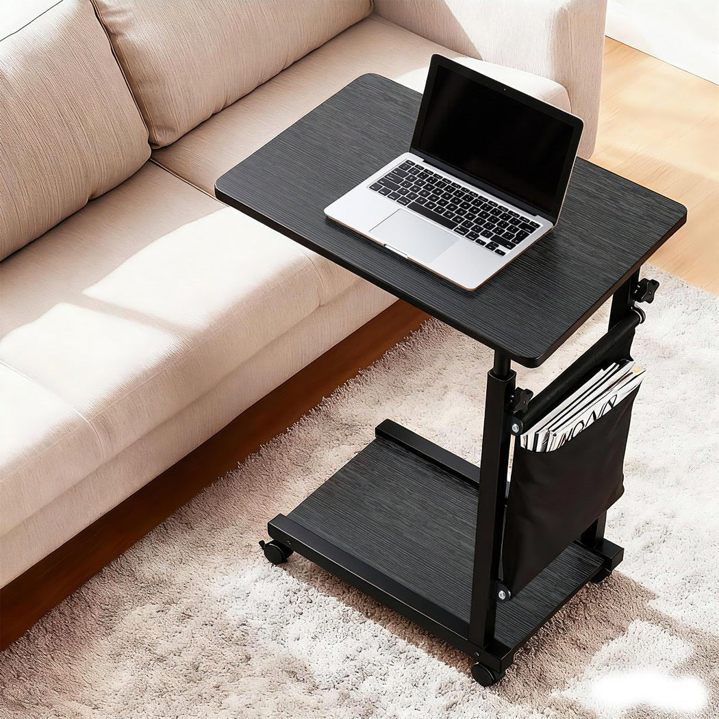 Laptop Desk Height Adjustable Mobile Workstation Computer Desks 48CM Black - Furniture > Living Room > Side Tables - Rivercity House & Home Co. (ABN 18 642 972 209) - Affordable Modern Furniture Australia