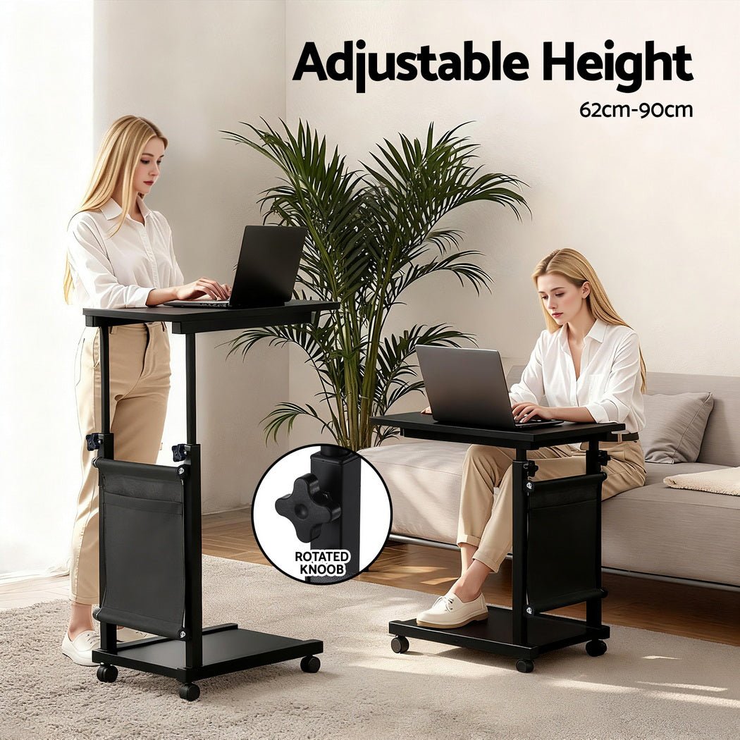 Laptop Desk Height Adjustable Mobile Workstation Computer Desks 48CM Black - Furniture > Living Room > Side Tables - Rivercity House & Home Co. (ABN 18 642 972 209) - Affordable Modern Furniture Australia