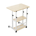 Height Adjustable Mobile Laptop Desk Workstation 60CM - Oak White