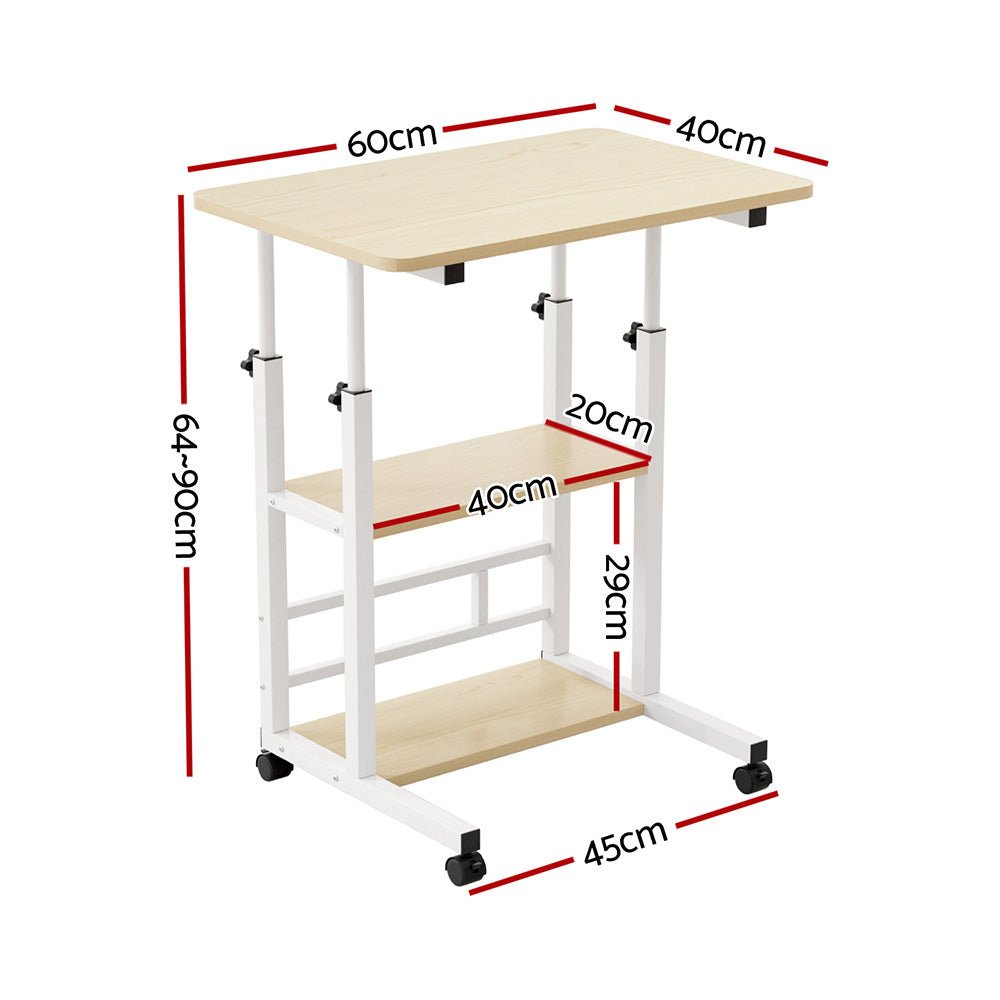 Laptop Desk Height Adjustable Mobile Workstation Computer Desks 60CM - Electronics > Computer Accessories > Laptop Stands - Rivercity House & Home Co. (ABN 18 642 972 209) - Affordable Modern Furniture Australia