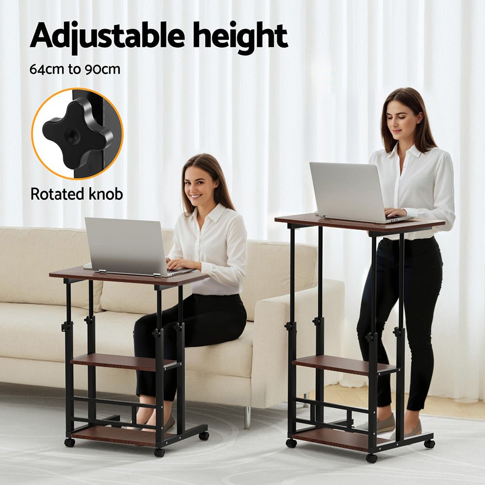Laptop Desk Height Adjustable Mobile Workstation Computer Desks 60CM - Electronics > Computer Accessories > Laptop Stands - Rivercity House & Home Co. (ABN 18 642 972 209) - Affordable Modern Furniture Australia