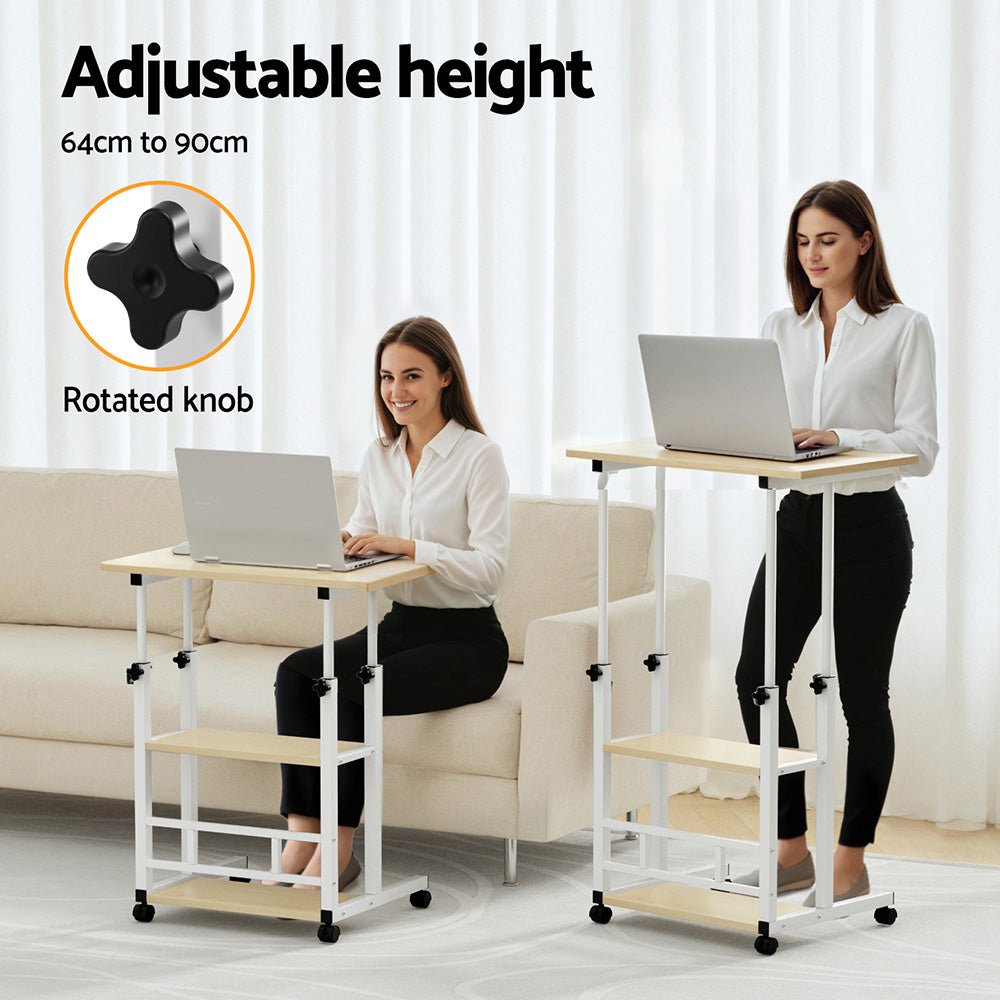 Laptop Desk Height Adjustable Mobile Workstation Computer Desks 60CM - Electronics > Computer Accessories > Laptop Stands - Rivercity House & Home Co. (ABN 18 642 972 209) - Affordable Modern Furniture Australia