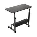 Portable Adjustable Laptop Sit Stand Desk 80CM with Wheels - Black