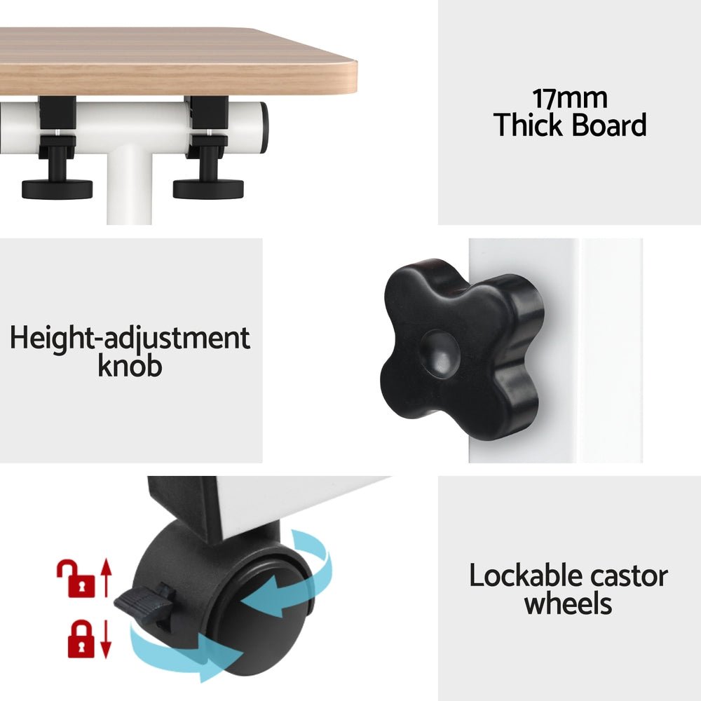 Laptop Desk Table Adjustable 80CM Light Wood - Furniture > Office > Desks - Rivercity House & Home Co. (ABN 18 642 972 209) - Affordable Modern Furniture Australia
