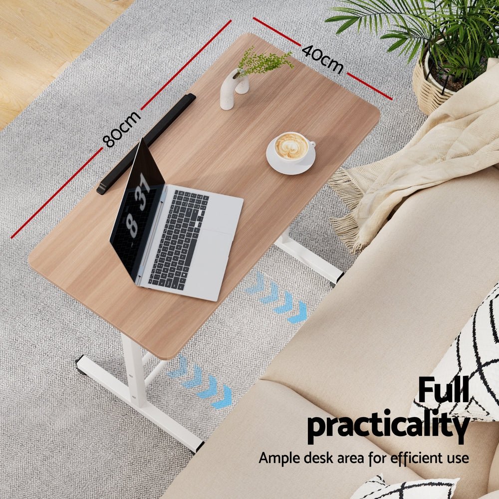 Laptop Desk Table Adjustable 80CM Light Wood - Furniture > Office > Desks - Rivercity House & Home Co. (ABN 18 642 972 209) - Affordable Modern Furniture Australia