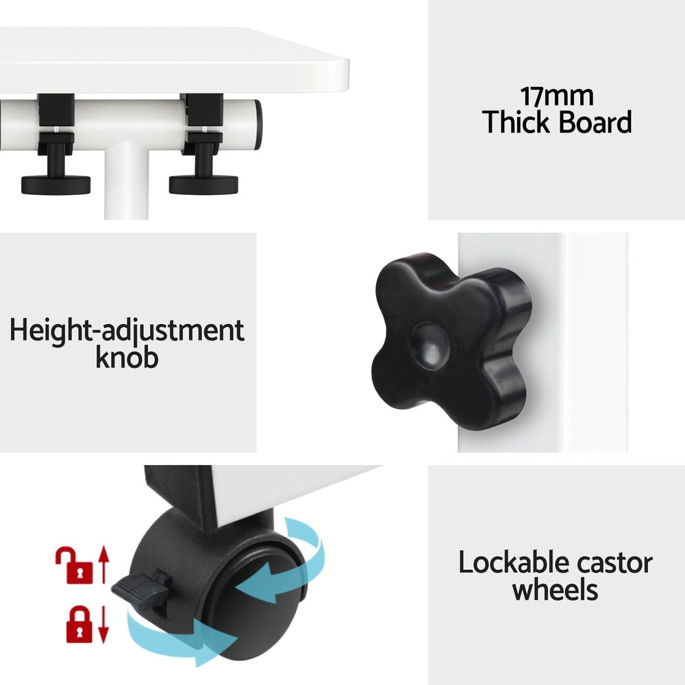 Laptop Desk Table Adjustable 80CM White - Furniture > Office > Desks - Rivercity House & Home Co. (ABN 18 642 972 209) - Affordable Modern Furniture Australia