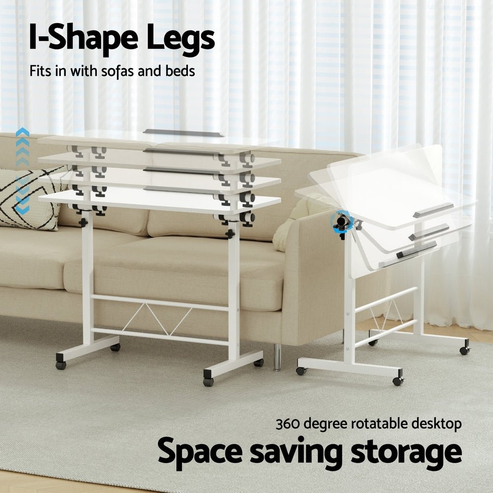 Laptop Desk Table Adjustable 80CM White - Furniture > Office > Desks - Rivercity House & Home Co. (ABN 18 642 972 209) - Affordable Modern Furniture Australia