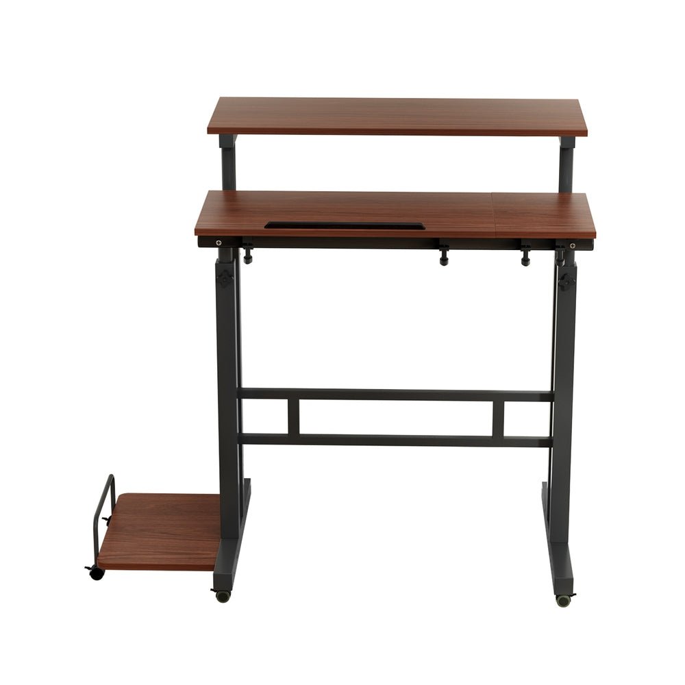Laptop Desk Table Adjustable Dark Wood 80CM - Furniture > Office > Desks - Rivercity House & Home Co. (ABN 18 642 972 209) - Affordable Modern Furniture Australia