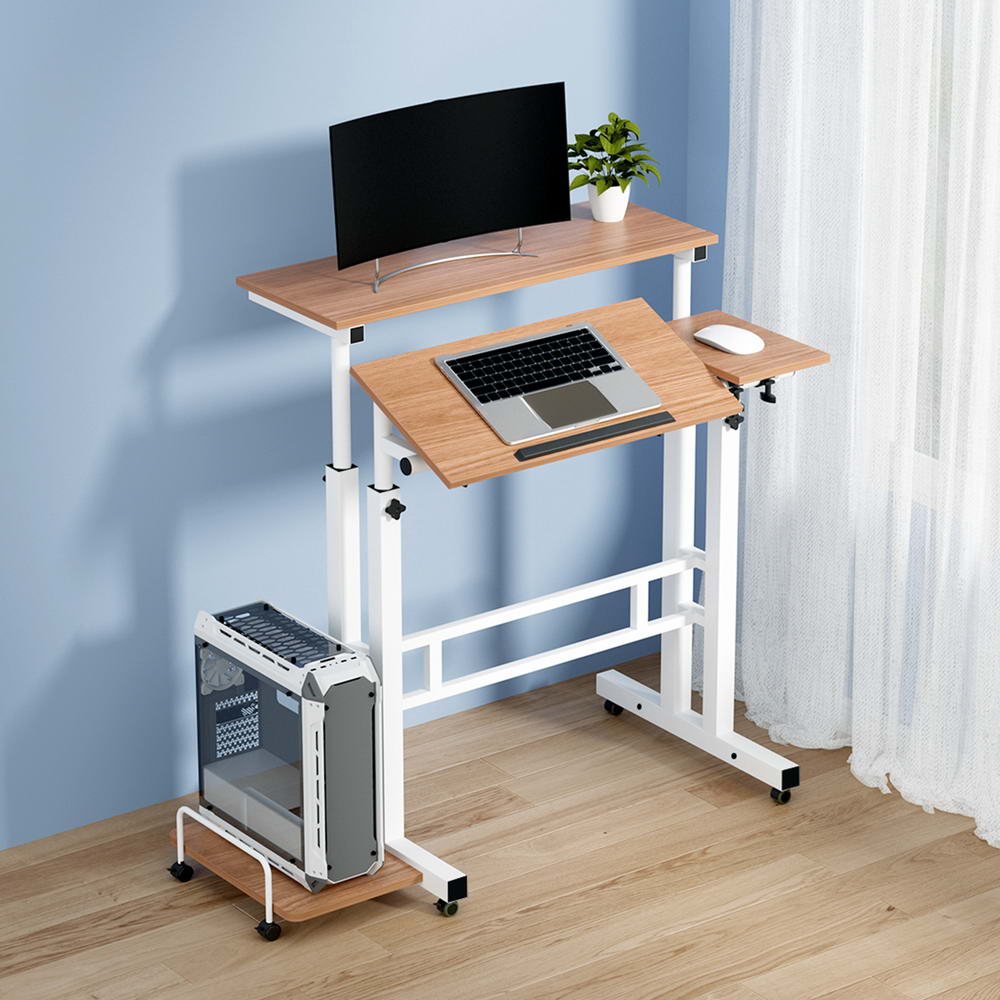 Laptop Desk Table Adjustable Light Wood 80CM - Furniture > Office > Desks - Rivercity House & Home Co. (ABN 18 642 972 209) - Affordable Modern Furniture Australia