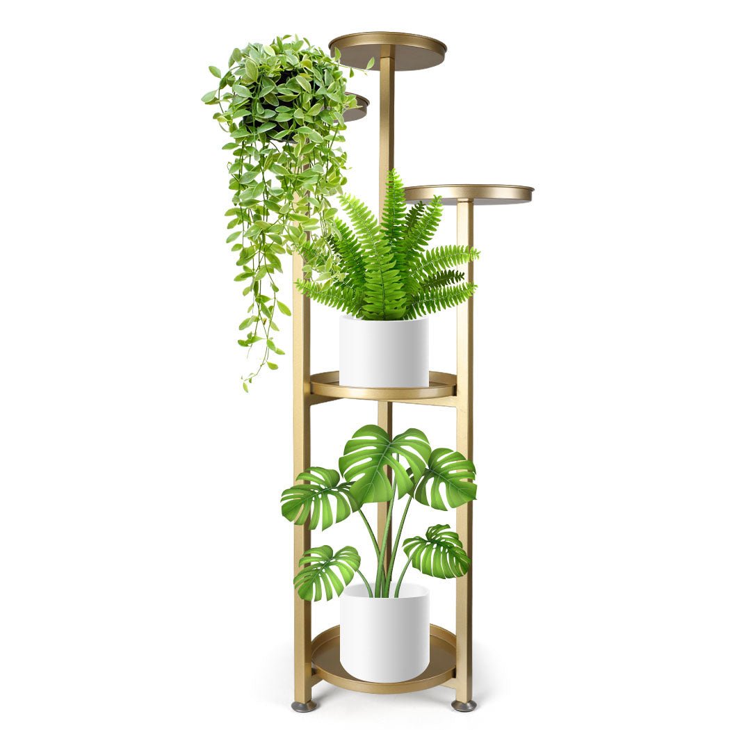 Large 5 Tier Indoor Outdoor Plant Stand for Flowers - Gold - Rivercity House & Home Co. (ABN 18 642 972 209) - Affordable Modern Furniture Australia