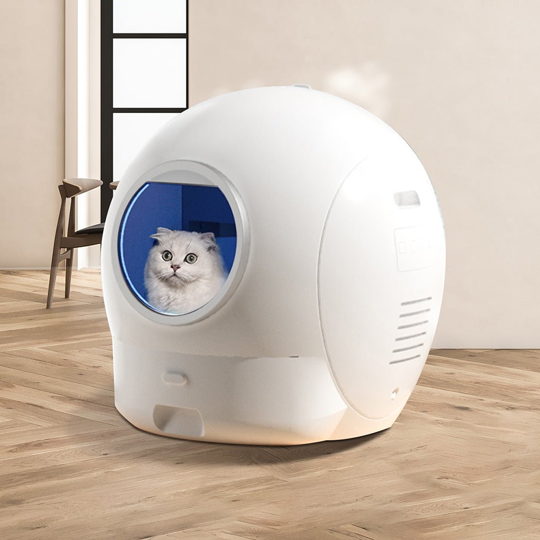 Large Automatic Self - Cleaning Enclosed Cat Litter Box - White - Rivercity House & Home Co. (ABN 18 642 972 209) - Affordable Modern Furniture Australia
