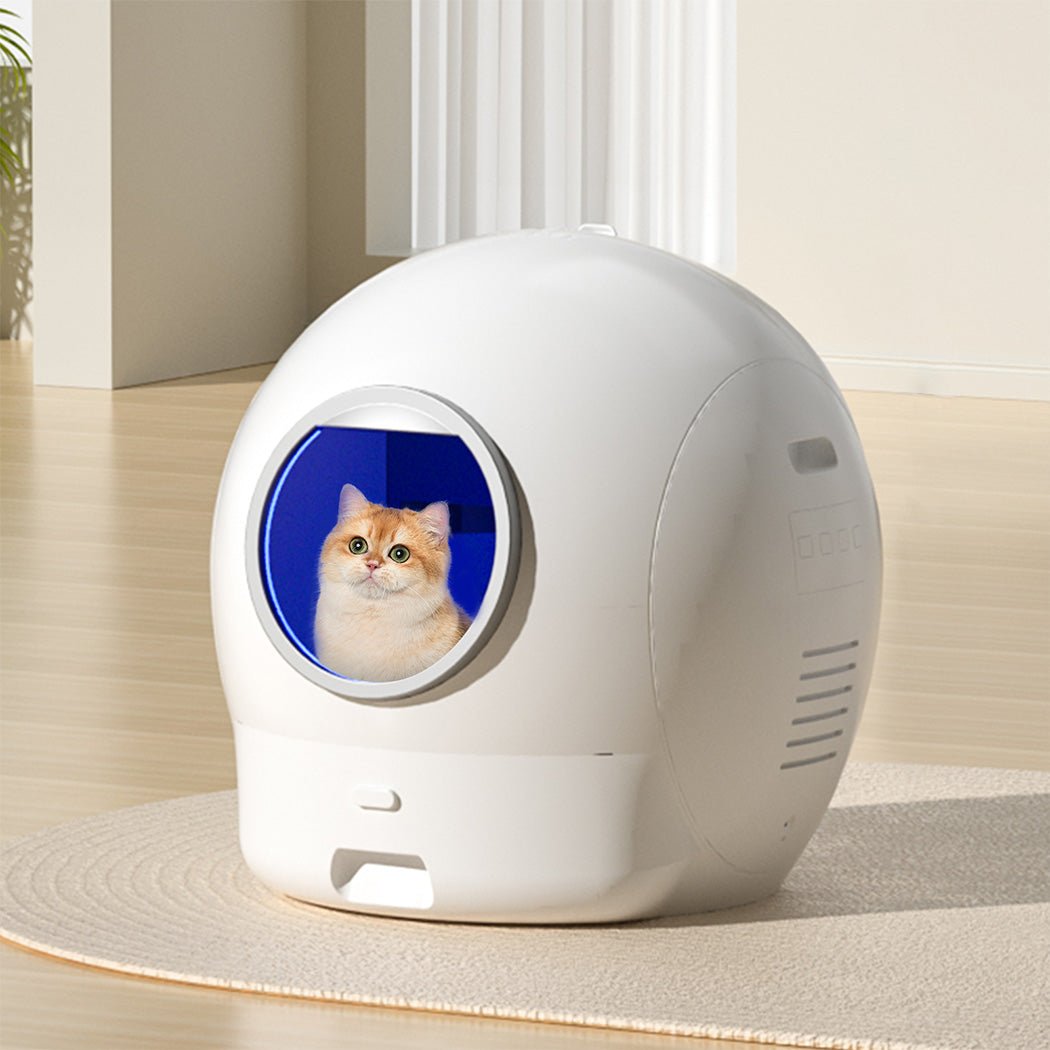 Large Automatic Self - Cleaning Enclosed Cat Litter Box - White - Rivercity House & Home Co. (ABN 18 642 972 209) - Affordable Modern Furniture Australia