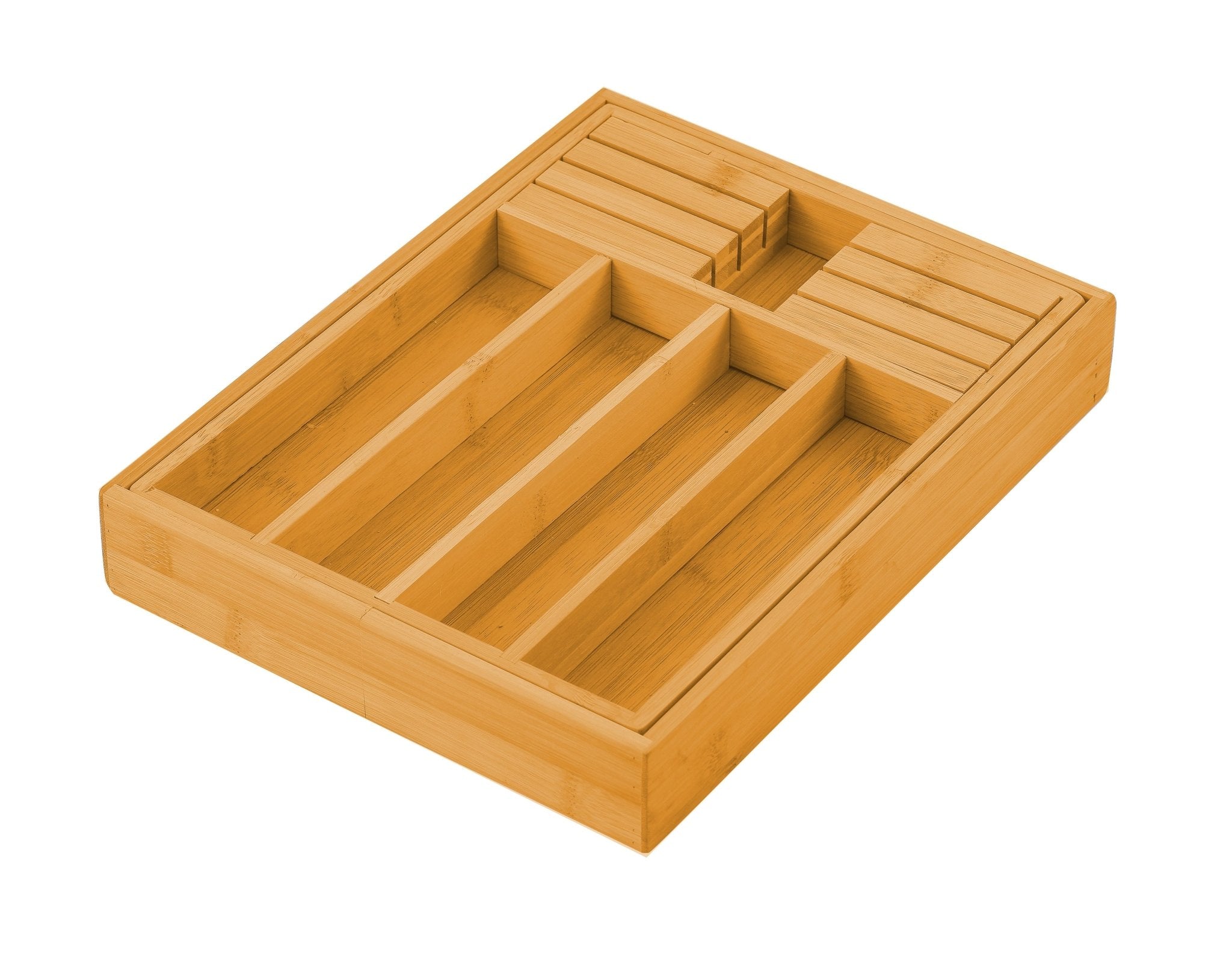 Large Capacity Bamboo Expandable Drawer Organizer with Knife Block Holder for Home Kitchen Utensils - Home & Garden > Kitchenware > Kitchen Knives - Rivercity House & Home Co. (ABN 18 642 972 209) - Affordable Modern Furniture Australia