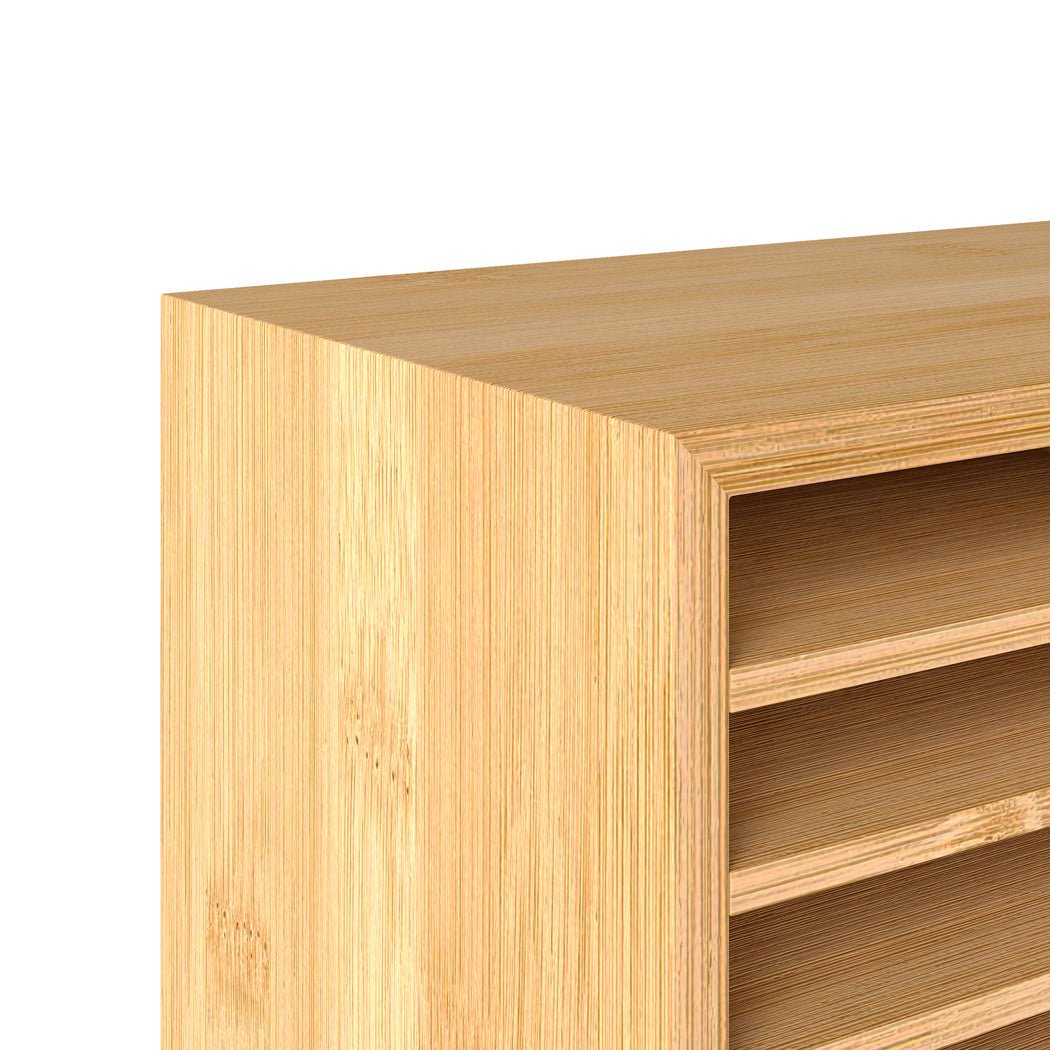 Large Capacity Bamboo Marker Organizer with 18 Compartments - Natural - Rivercity House & Home Co. (ABN 18 642 972 209) - Affordable Modern Furniture Australia